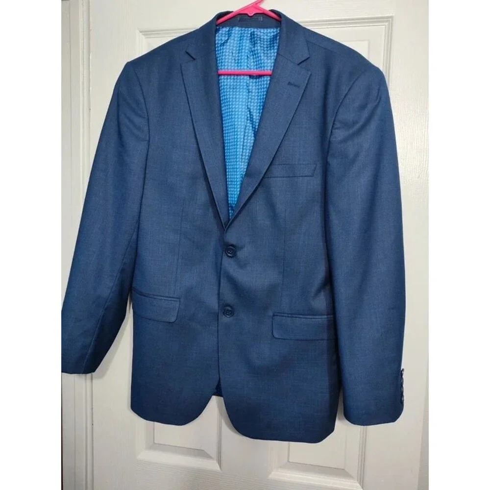 Giorgio Sanetti 44R men's tailored two button blazer suit jacket navy blue new